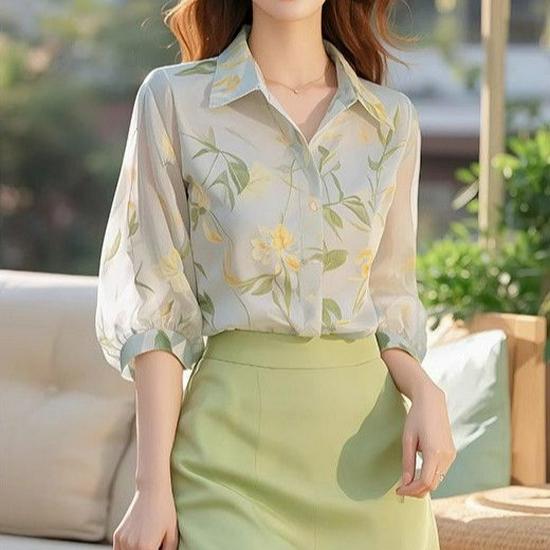 2025 Elegant Women s Floral Lapel Blouse - Autumn/Spring Versatile French Style L (110-120 jin)
2025 Elegant Women s Floral Lapel Blouse - Autumn/Spring Versatile French Style L (110-120 jin)