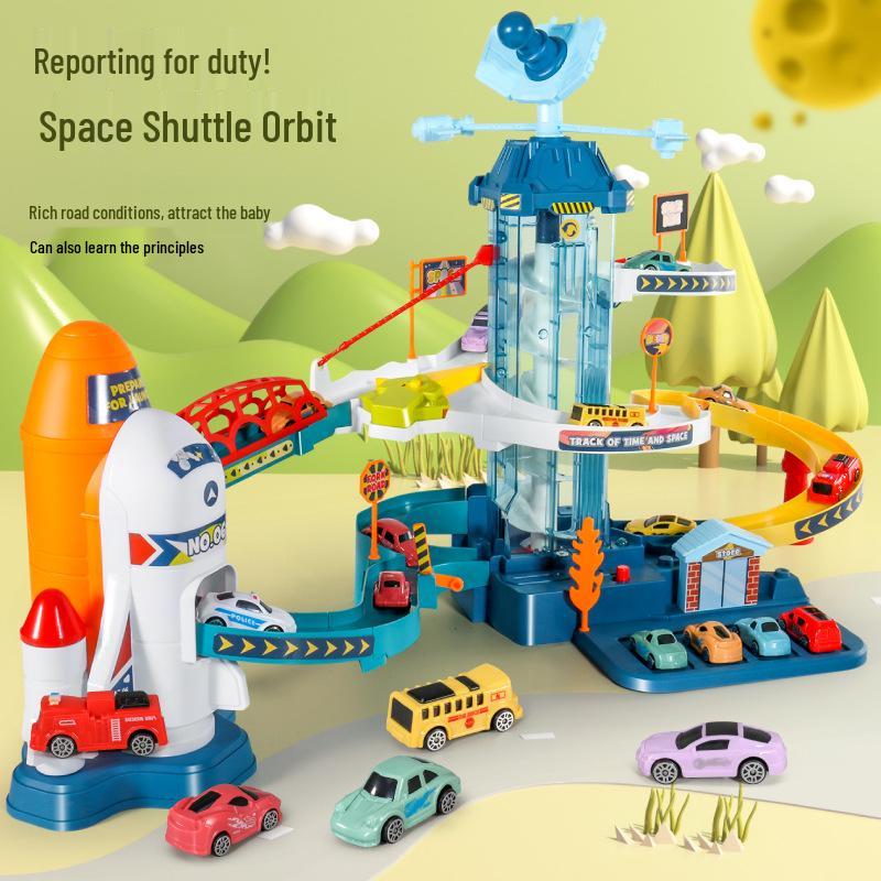 Space Shuttle Adventure: Rocket Theme Car Parking Challenge Toy with Lights & Music for Kids Chinese box + 4 cars (random color) + sticker map
Space Shuttle Adventure: Rocket Theme Car Parking Challenge Toy with Lights & Music for Kids Chinese box + 4 cars (random color) + sticker map