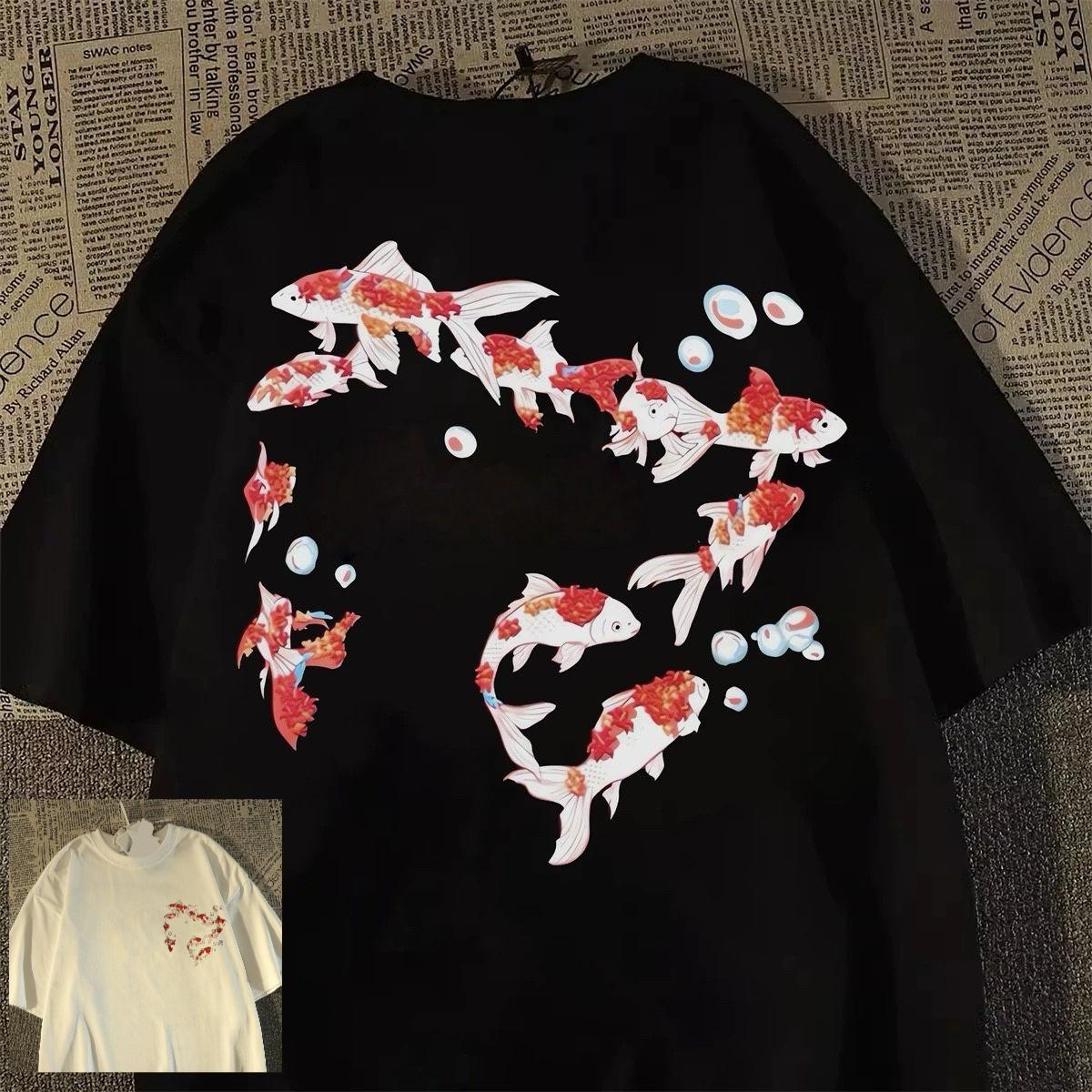 Retro Chinese Style Koi Pure Cotton Printed Short-sleeved T-shirt for Men and Women Loose 2025 Summer New Top T 4XL
Retro Chinese Style Koi Pure Cotton Printed Short-sleeved T-shirt for Men and Women Loose 2025 Summer New Top T 4XL