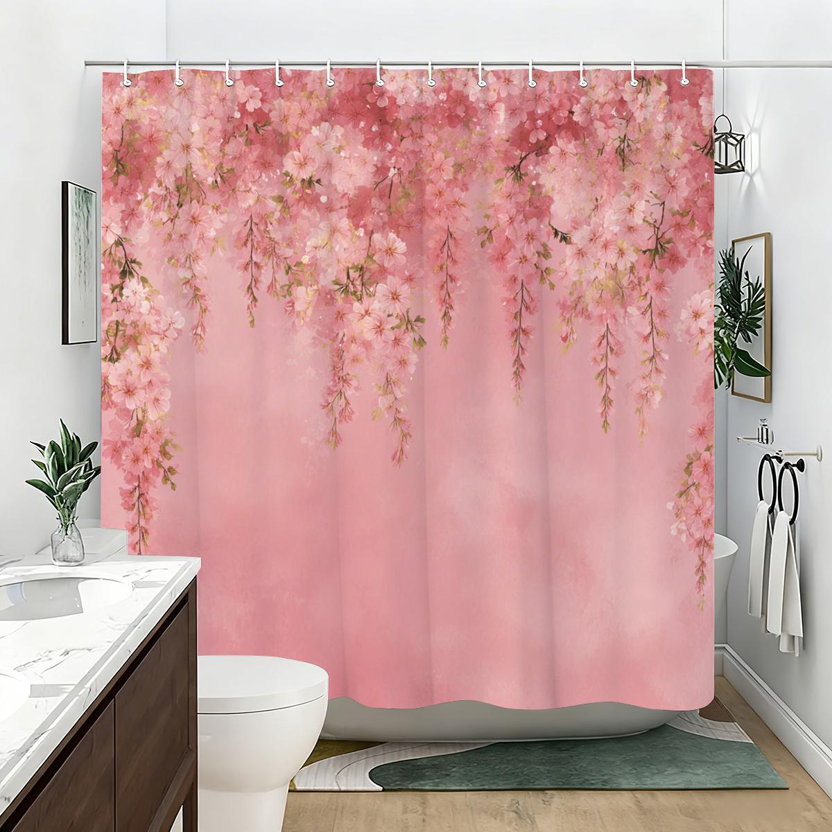 Blossom Themed Polyester Shower Curtain - Stylish Floral Printed Bathroom Decor, Delicate Bath Curtain For Home W60H190(CM)-1 Pcs
Blossom Themed Polyester Shower Curtain - Stylish Floral Printed Bathroom Decor, Delicate Bath Curtain For Home W60H190(CM)-1 Pcs