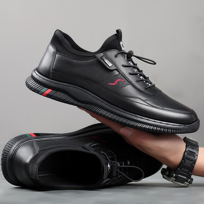 New autumn men s shoes versatile trend thick-soled non-slip casual leather shoes men s work shoes 44 чорний
New autumn men s shoes versatile trend thick-soled non-slip casual leather shoes men s work shoes 44 чорний