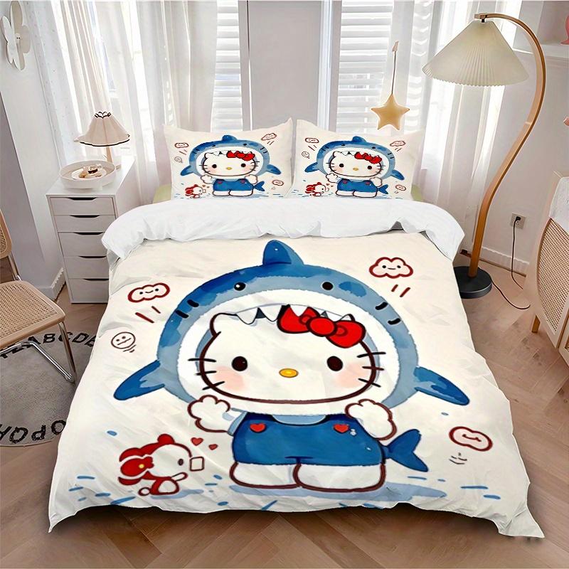 3 шт. Набор постельного белья Hello Kitty, Костюм акулы, Дышащий полиэстер, Мягкий пододеяльник и 2 наволочки, Подходит для всех сезонов, 082672b 135x200cm
3 шт. Набор постельного белья Hello Kitty, Костюм акулы, Дышащий полиэстер, Мягкий пододеяльник и 2 наволочки, Подходит для всех сезонов, 082672b 135x200cm