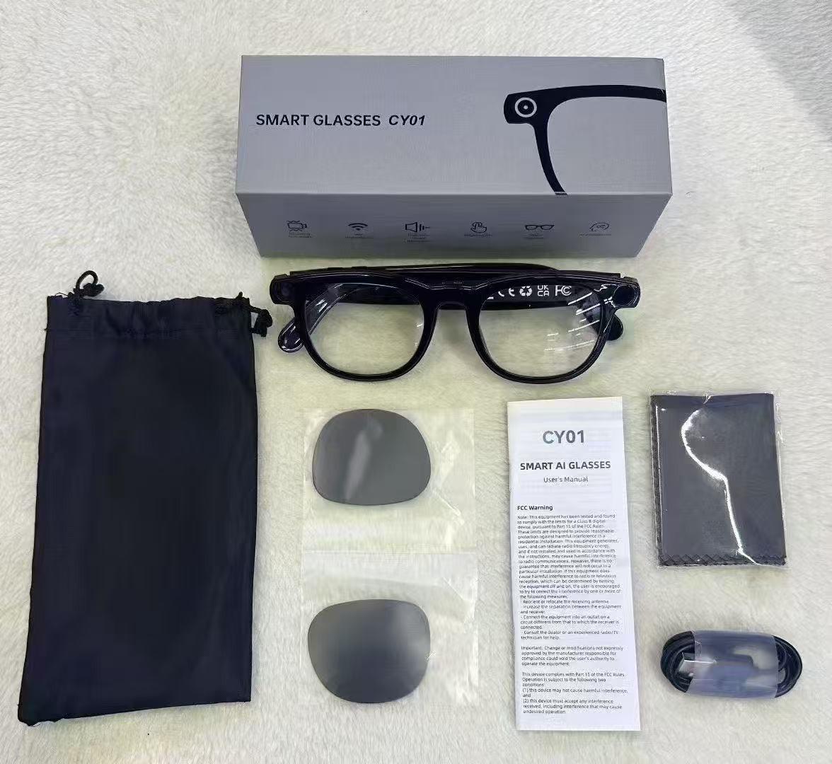 CY01 Smart Glasses: 800W Pixel Camera, AI Translation, Video/Meeting Recording, Object Recognition, Calls, Bluetooth Connectivity. 800W Dual Lens 2GB+16GB
CY01 Smart Glasses: 800W Pixel Camera, AI Translation, Video/Meeting Recording, Object Recognition, Calls, Bluetooth Connectivity. 800W Dual Lens 2GB+16GB