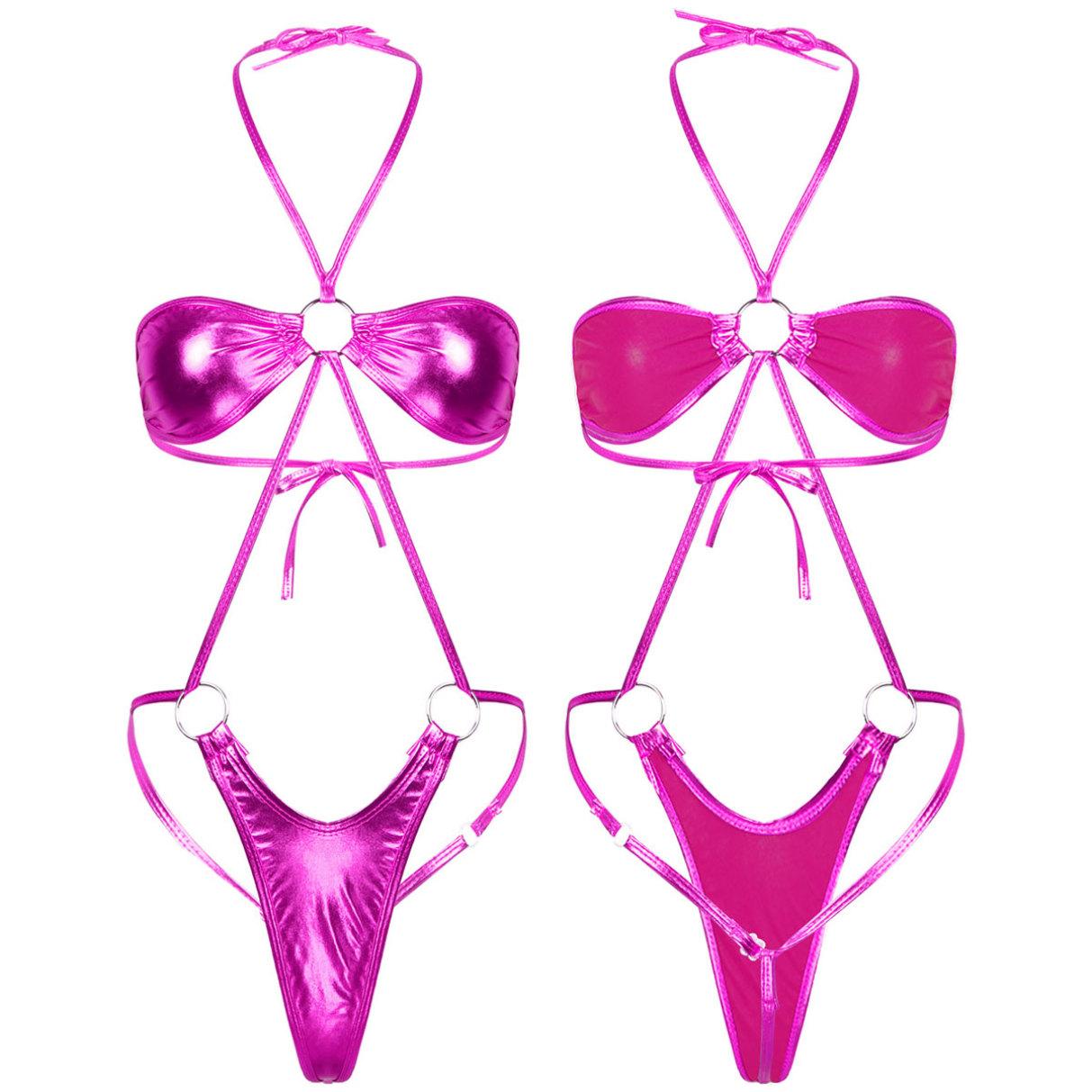 Міні-пляжний жіночий суцільний блискучий металевий купальний костюм із застібкою Яскраво-рожевий
Міні-пляжний жіночий суцільний блискучий металевий купальний костюм із застібкою Яскраво-рожевий