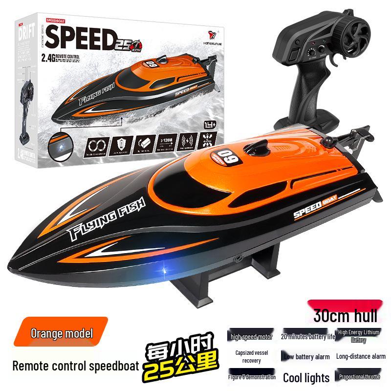 HJ812 2.4G Радіокерована швидкісна моторна лодка з підсвічуванням, 25 км/год Гоночна електрична іграшка-лодка
HJ812 2.4G Радіокерована швидкісна моторна лодка з підсвічуванням, 25 км/год Гоночна електрична іграшка-лодка