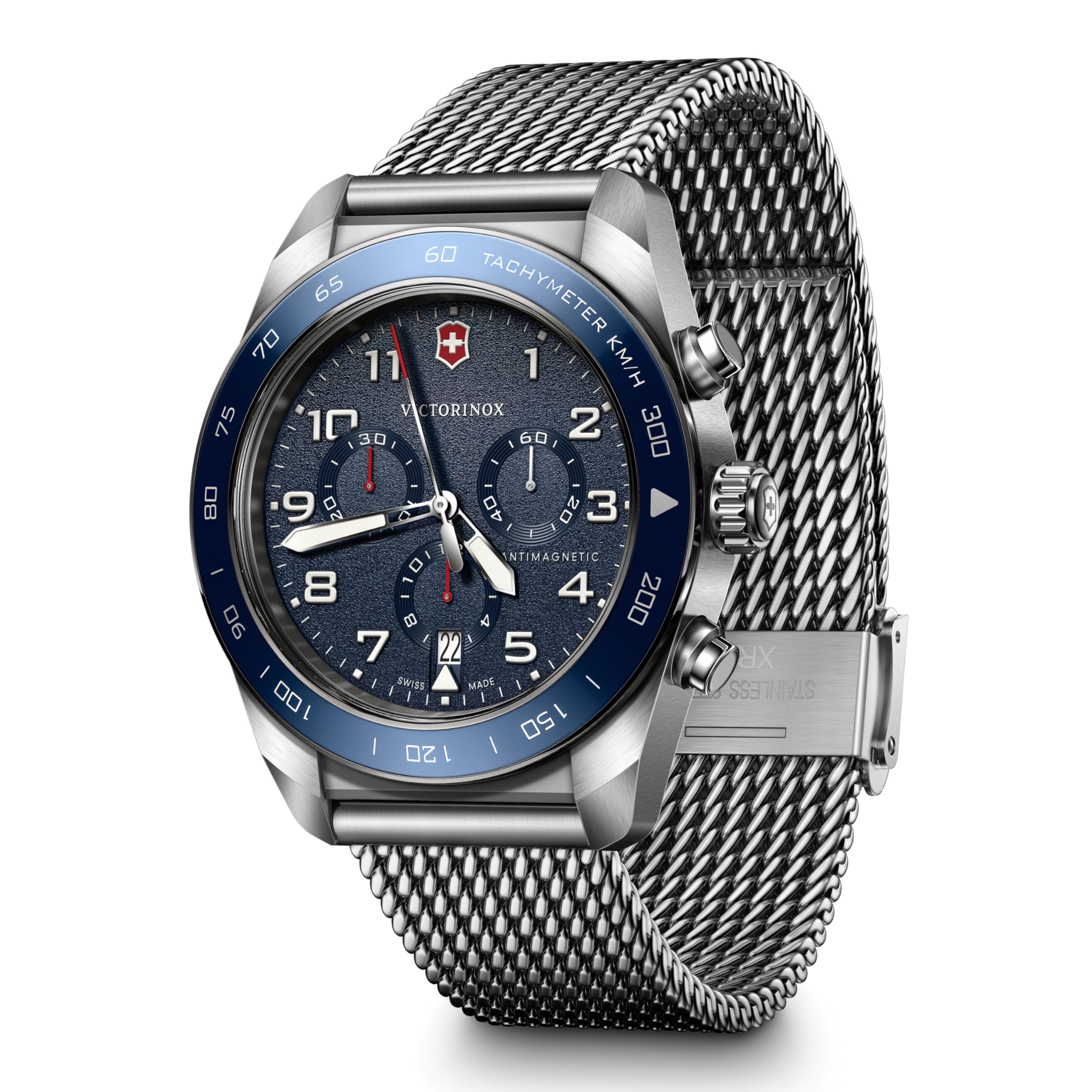 VICTORINOX SWISS ARMY Blue Mesh Stainless Steel Case Strap 5 Year Blue 242049 Watch, Chronograph, Analog, Waterproof, Men s, Quartz, Dial, Bracelet,
VICTORINOX SWISS ARMY Blue Mesh Stainless Steel Case Strap 5 Year Blue 242049 Watch, Chronograph, Analog, Waterproof, Men s, Quartz, Dial, Bracelet,