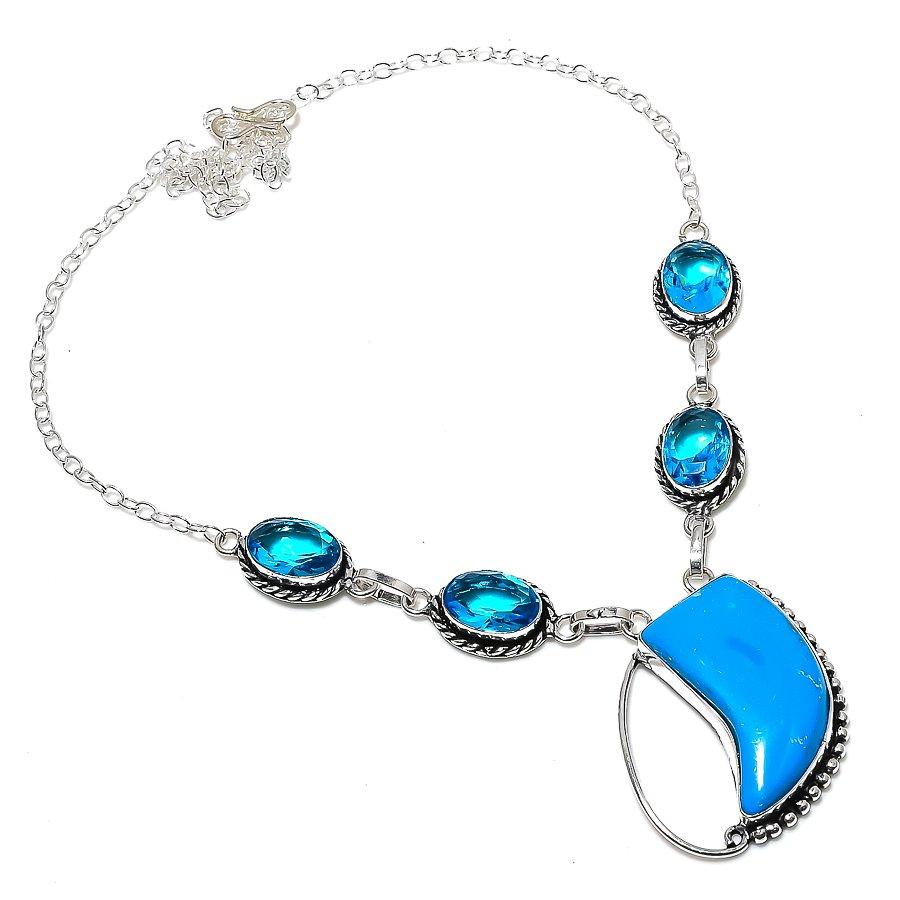 Ожерелье из стерлингового серебра 925 пробы с натуральной спящей бирюзой и топазом, 18 дюймов u7J52
Ожерелье из стерлингового серебра 925 пробы с натуральной спящей бирюзой и топазом, 18 дюймов u7J52