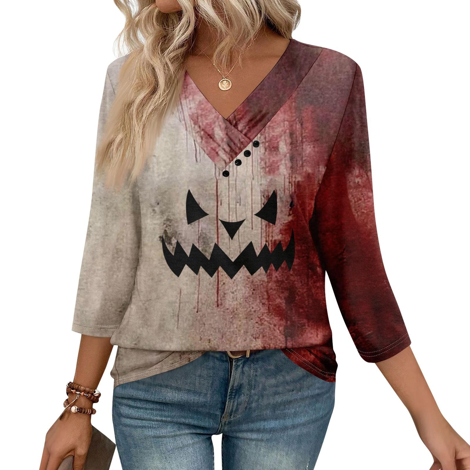 Womens 3/4 Sleeve Daily Weekend V Neck Casual Printed Tshirts Loose Fit Pleated Tees Button Down Shirts S винний
Womens 3/4 Sleeve Daily Weekend V Neck Casual Printed Tshirts Loose Fit Pleated Tees Button Down Shirts S винний