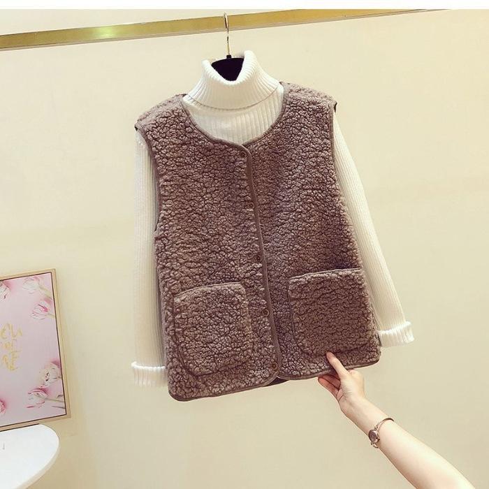 Women s vest new lamb wool autumn and winter vest foreign style vest jacket full of temperament 2XL світло-коричневого кольору
Women s vest new lamb wool autumn and winter vest foreign style vest jacket full of temperament 2XL світло-коричневого кольору