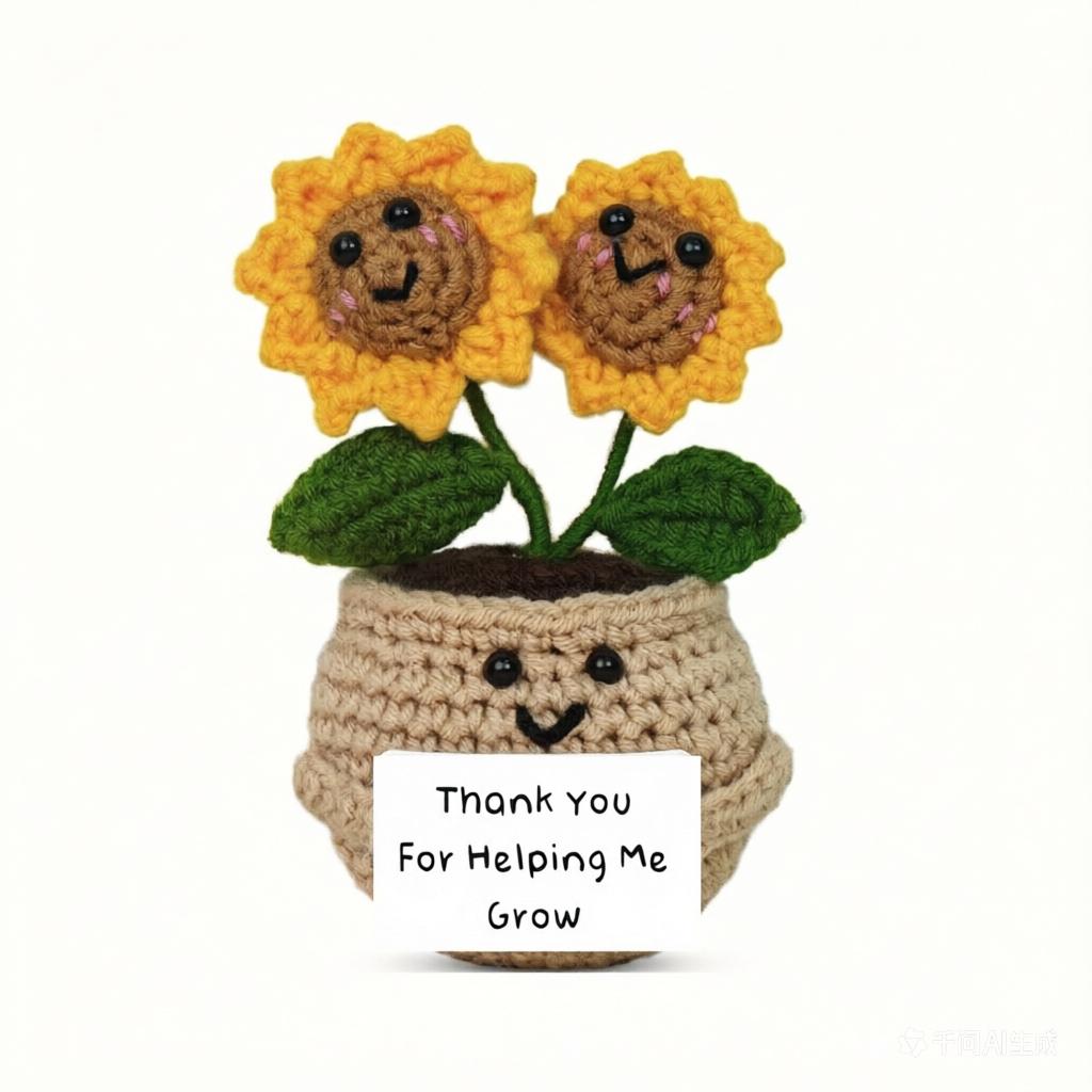 Handmade Knitted Sunflower Pot with Mother s Day Card Knitted Flower Desktop Decoration for Home Office Table Display One Size
Handmade Knitted Sunflower Pot with Mother s Day Card Knitted Flower Desktop Decoration for Home Office Table Display One Size