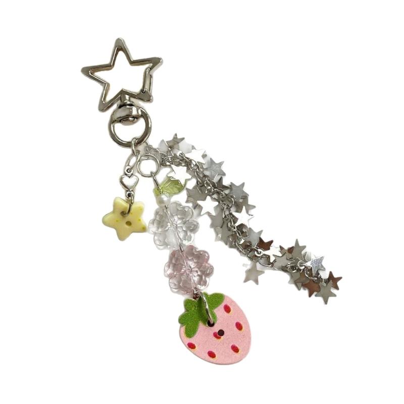 Sturdy Alloy Lovely Keychain With Strawberry Clovers Design Girl Theme Versatile Bag Keys Jewelry Accessory
Sturdy Alloy Lovely Keychain With Strawberry Clovers Design Girl Theme Versatile Bag Keys Jewelry Accessory