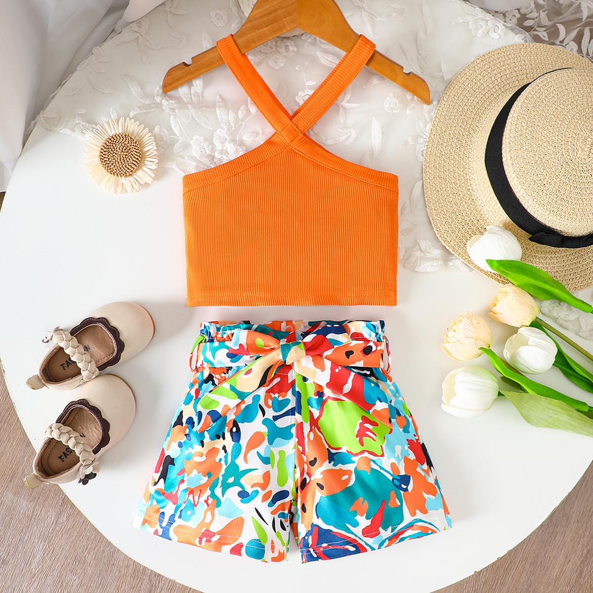 Girls Cross Strap Halter Top Abstract Print Shorts Summer Casual Set 6-9M кадмий оранжевый
Girls Cross Strap Halter Top Abstract Print Shorts Summer Casual Set 6-9M кадмий оранжевый