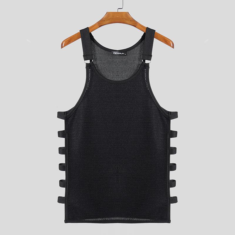 INCERUN Летние мужские топы-безрукавки с вырезом и бретельками, полупрозрачные, с текстурой чёрный
INCERUN Летние мужские топы-безрукавки с вырезом и бретельками, полупрозрачные, с текстурой чёрный