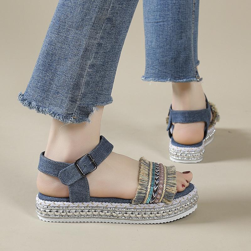 Hemp rope bottom muffin thick-soled jewelry women s sandals women s buckle heel round head sandals 36
Hemp rope bottom muffin thick-soled jewelry women s sandals women s buckle heel round head sandals 36