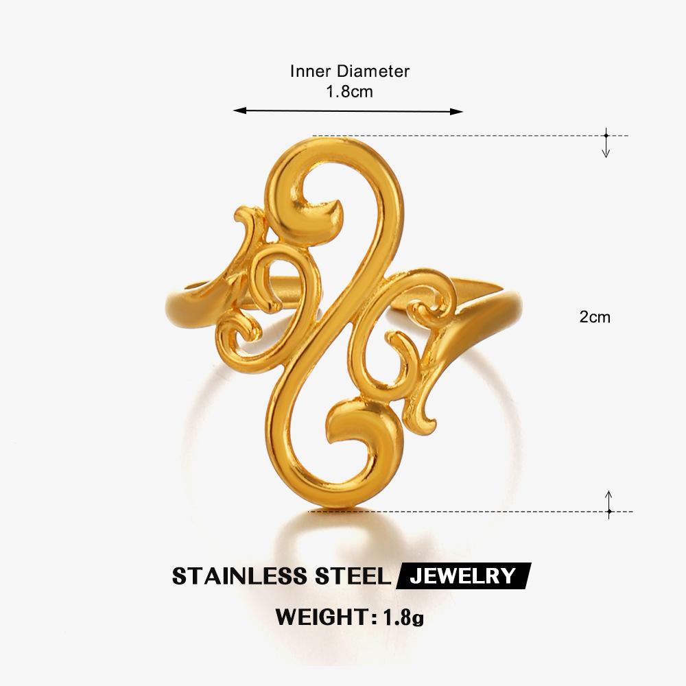 Vintage Filigree Open Ring Stainless Steel Gold Color Women Finger Rings Zircon Wedding Band Gift Wholesale resizable
Vintage Filigree Open Ring Stainless Steel Gold Color Women Finger Rings Zircon Wedding Band Gift Wholesale resizable