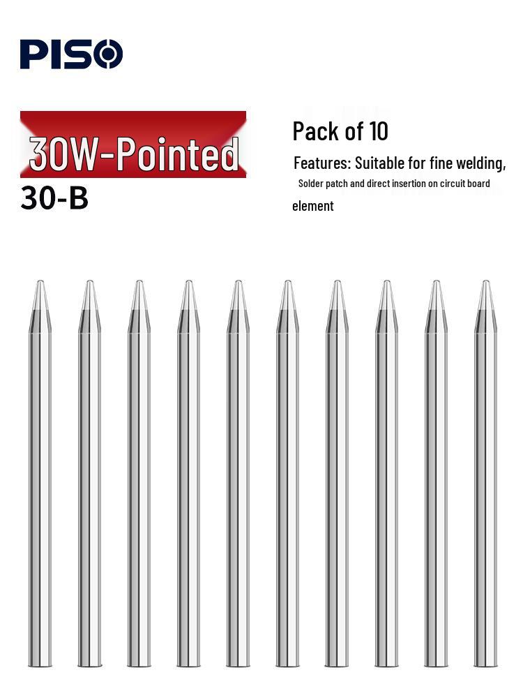 External Heating Soldering Iron Tips: 30W Flat, 40W Knife, 60W Pointed
External Heating Soldering Iron Tips: 30W Flat, 40W Knife, 60W Pointed