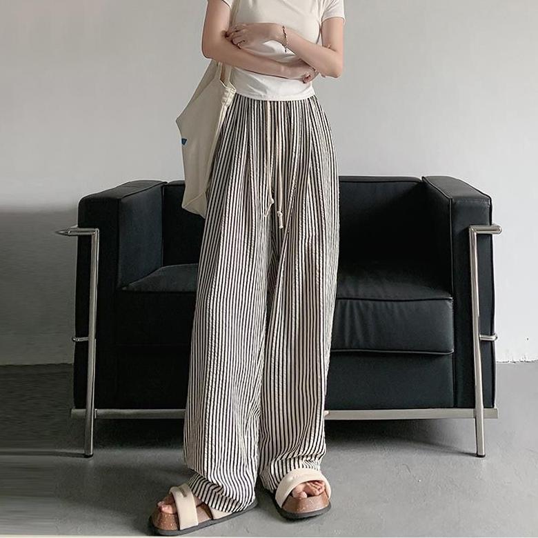 Casual Striped Pants Women s High-waist Elastic Thin Straight Long Trousers Summer Commute Straight Leg Casual Pants XXXL чорний
Casual Striped Pants Women s High-waist Elastic Thin Straight Long Trousers Summer Commute Straight Leg Casual Pants XXXL чорний