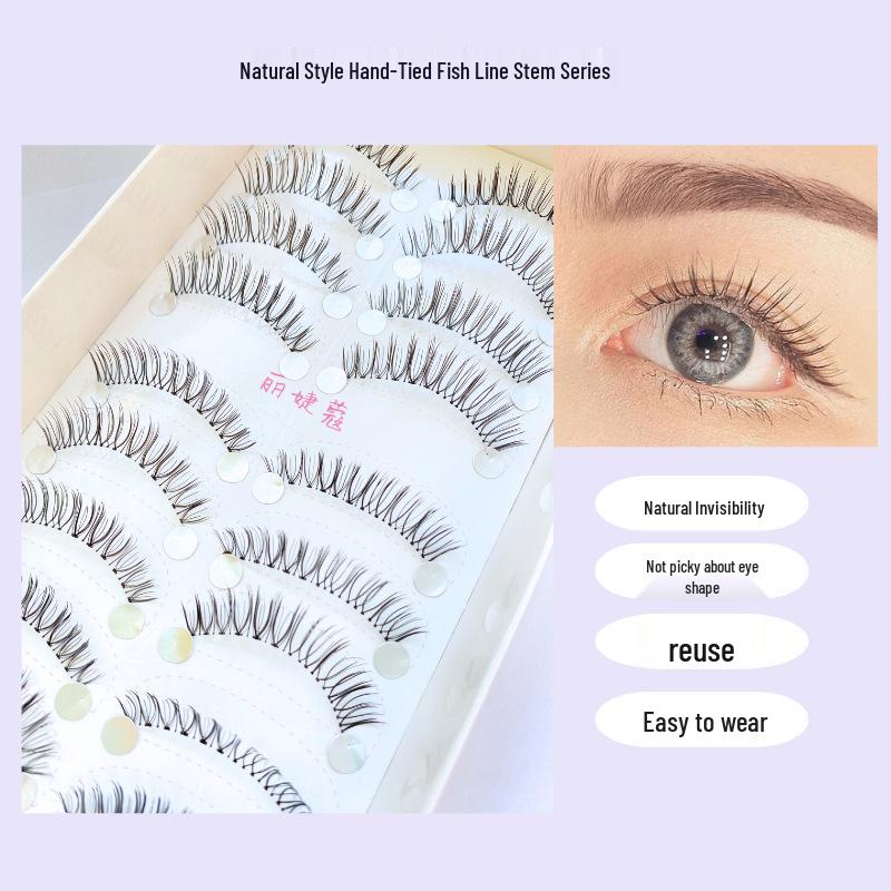 Lijiake A05 Natural Bridal False Eyelashes - Hand-Tied Fish Line Stem, One-Piece Strip.
Lijiake A05 Natural Bridal False Eyelashes - Hand-Tied Fish Line Stem, One-Piece Strip.