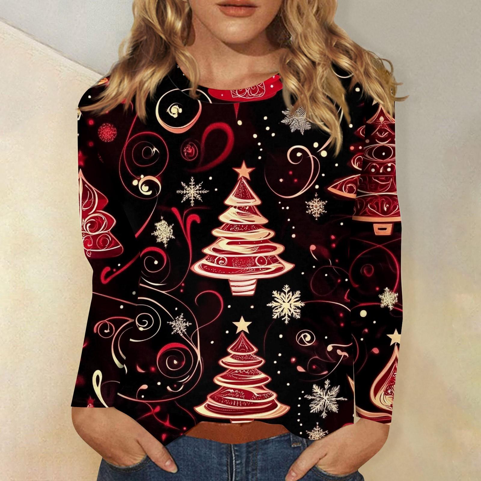 Женский модный повседневный топ с длинными рукавами и рождественским принтом с круглым вырезом Топ с длинными рукавами XXXL винный
Женский модный повседневный топ с длинными рукавами и рождественским принтом с круглым вырезом Топ с длинными рукавами XXXL винный