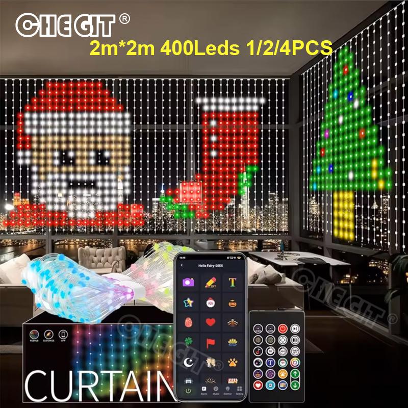 400Leds 2M Smart LED Lights DIY Curtain Lights APP і Remote Control Background Wall Decoration Light Light Halloween Decoration
400Leds 2M Smart LED Lights DIY Curtain Lights APP і Remote Control Background Wall Decoration Light Light Halloween Decoration