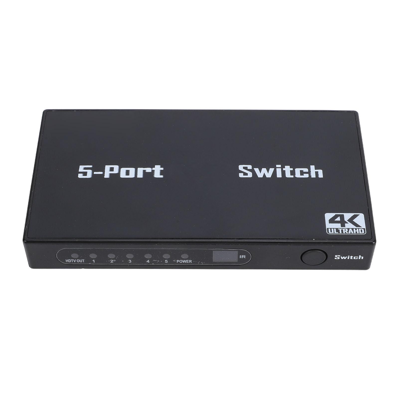 HD Multimedia Interface Switcher 4K 30Hz 5 in 1 Out Video Splitter with Remote Control Support HDCP 1.4
HD Multimedia Interface Switcher 4K 30Hz 5 in 1 Out Video Splitter with Remote Control Support HDCP 1.4