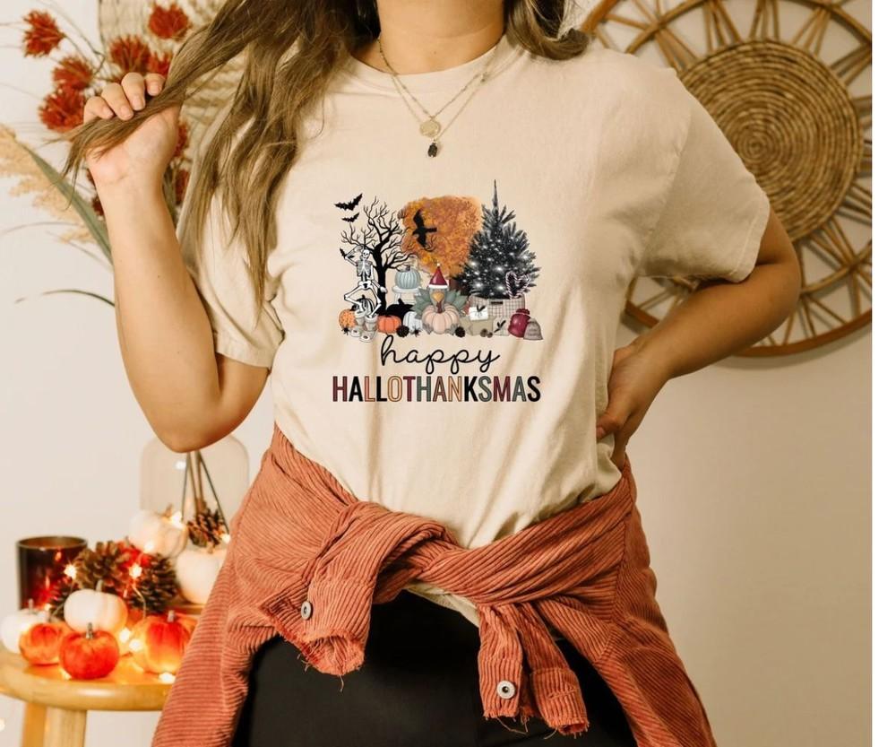 Happy Hallothanksmas Shirt Halloween Thanksgiving Women Tee Christmas Gift Unisex T-Shirt XXXL
Happy Hallothanksmas Shirt Halloween Thanksgiving Women Tee Christmas Gift Unisex T-Shirt XXXL