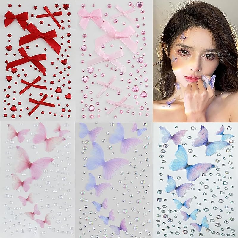 face seal 5 pieces set rhinestone heart ribbon butterfly lara rhinestone face sticker crystal face sticker glitter sticker Easy to apply face stone
face seal 5 pieces set rhinestone heart ribbon butterfly lara rhinestone face sticker crystal face sticker glitter sticker Easy to apply face stone