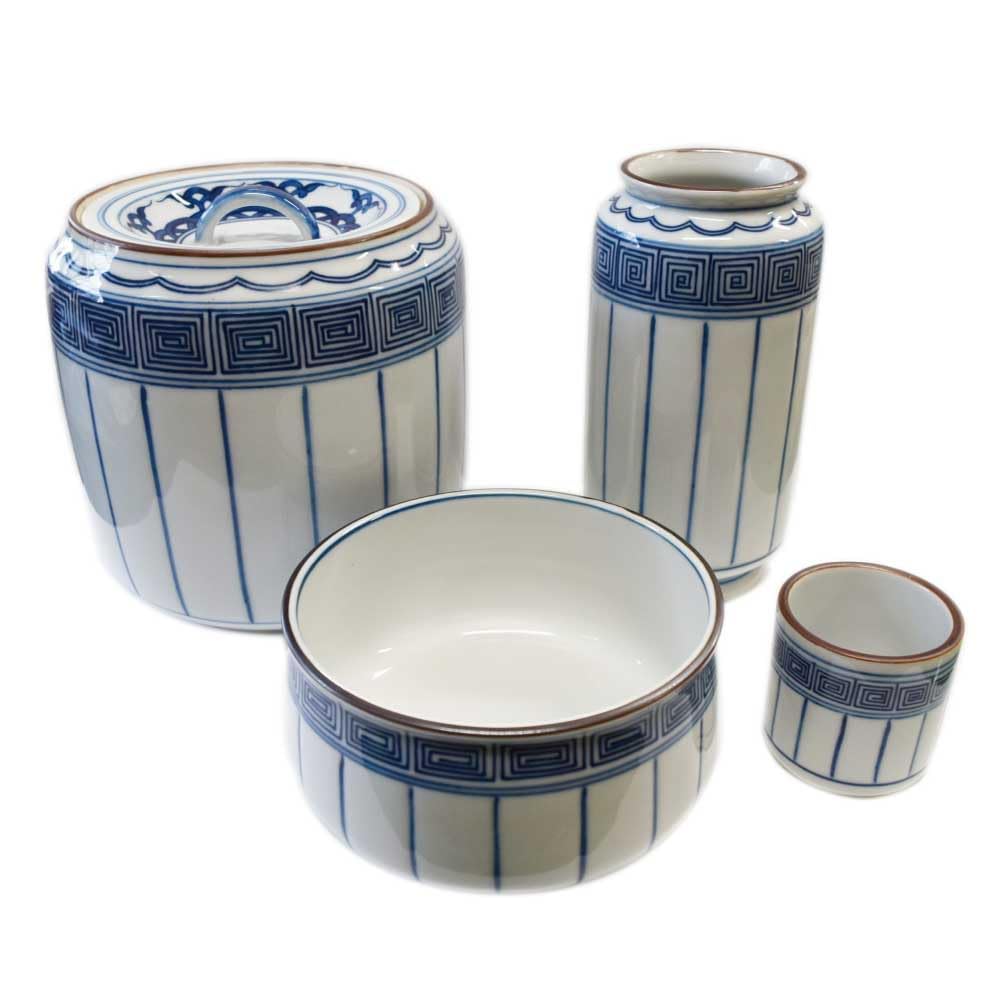 Tea all pail set Chika посуд, посуд бортовий, 4 шт (mizusashi/підставка для ковша/kensui/тримач кришки)
Tea all pail set Chika посуд, посуд бортовий, 4 шт (mizusashi/підставка для ковша/kensui/тримач кришки)