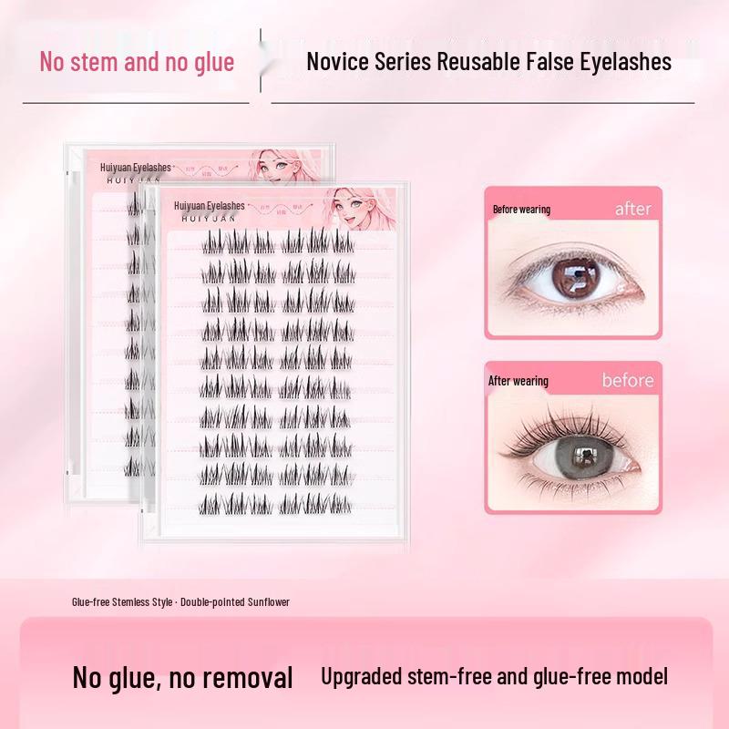 Glue-Free, Stemless, Self-Adhesive Invisible Sunflower False Eyelashes: Lightweight, Double-Pointed, Segmented, Easy for Beginners.
Glue-Free, Stemless, Self-Adhesive Invisible Sunflower False Eyelashes: Lightweight, Double-Pointed, Segmented, Easy for Beginners.