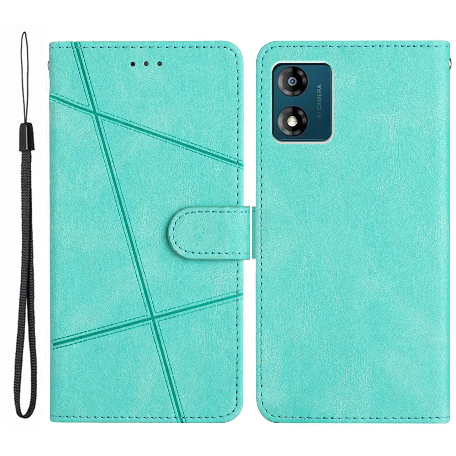 For Motorola Moto E13 4G Imprinted Lines Crazy Horse Texture Phone Case PU Leather Wallet Stand Smartphone Cover with Strap Green
For Motorola Moto E13 4G Imprinted Lines Crazy Horse Texture Phone Case PU Leather Wallet Stand Smartphone Cover with Strap Green