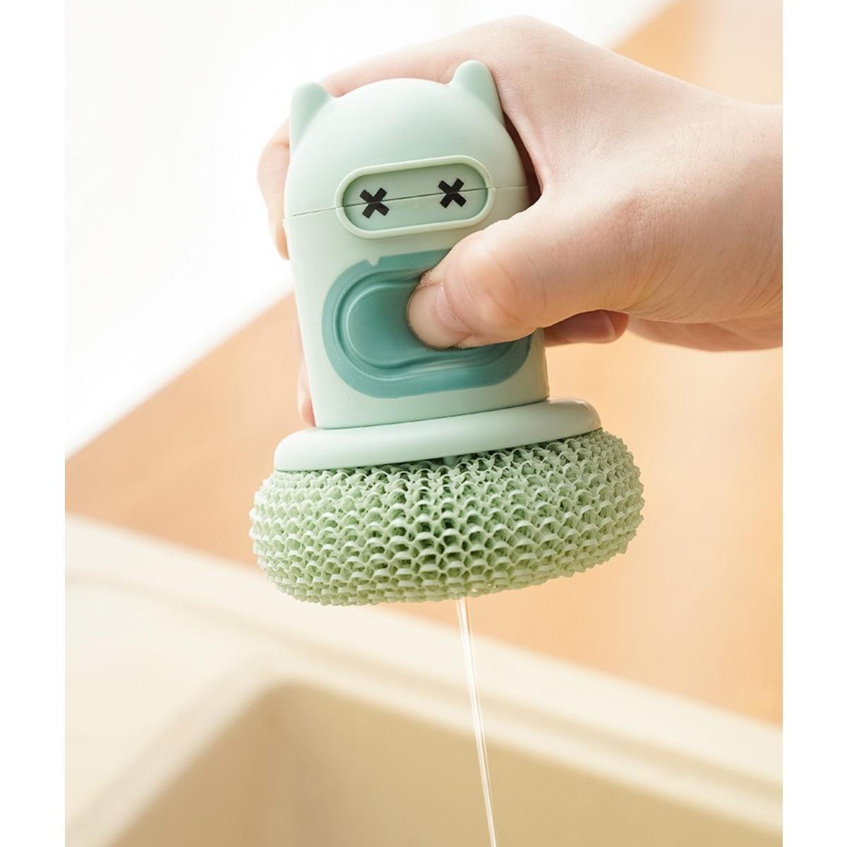 New Kitchen Cartoon Push-Button Brush with Automatic Liquid Refill - Caring Pot Cleaning Tool for Removing Stains 1PCS
New Kitchen Cartoon Push-Button Brush with Automatic Liquid Refill - Caring Pot Cleaning Tool for Removing Stains 1PCS
