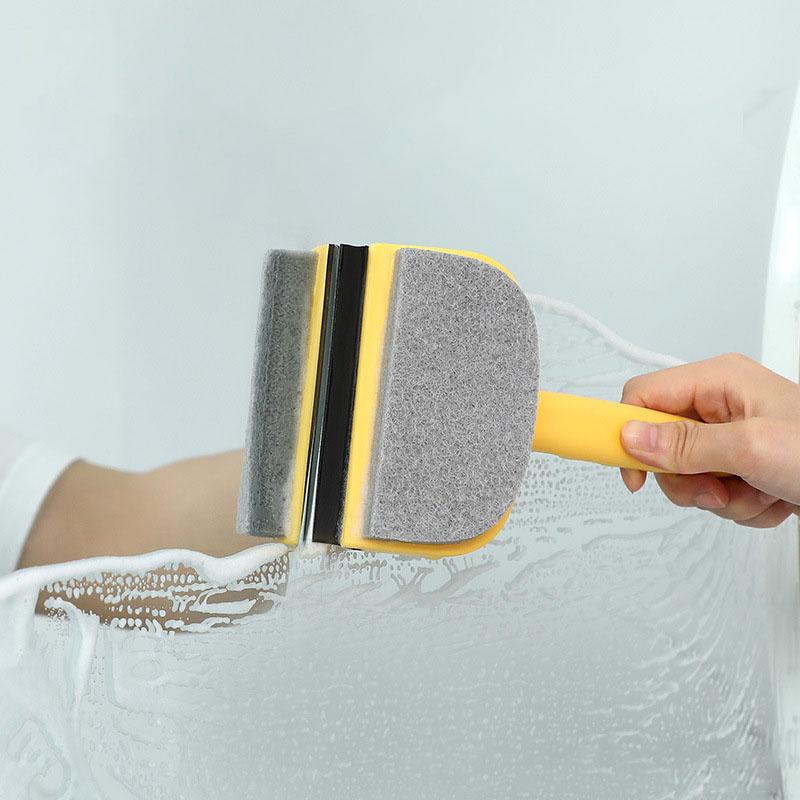Double-Sided Cleaning Brush Sponge+Scraper Easy Scrubbing for Bathroom Mirrors,Glass Doors and Windows,Sinks Yellow 
Double-Sided Cleaning Brush Sponge+Scraper Easy Scrubbing for Bathroom Mirrors,Glass Doors and Windows,Sinks Yellow