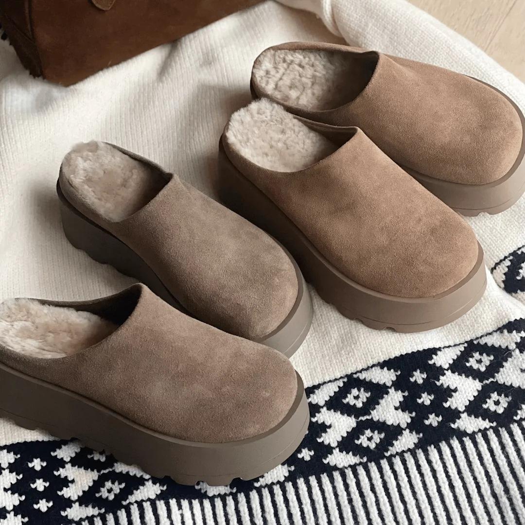 Cowhide version~ Genuine leather muffin thick sole 2024 autumn and winter bag head half slippers women s outer wear plush Boken shoes 35 темно-коричневого
Cowhide version~ Genuine leather muffin thick sole 2024 autumn and winter bag head half slippers women s outer wear plush Boken shoes 35 темно-коричневого