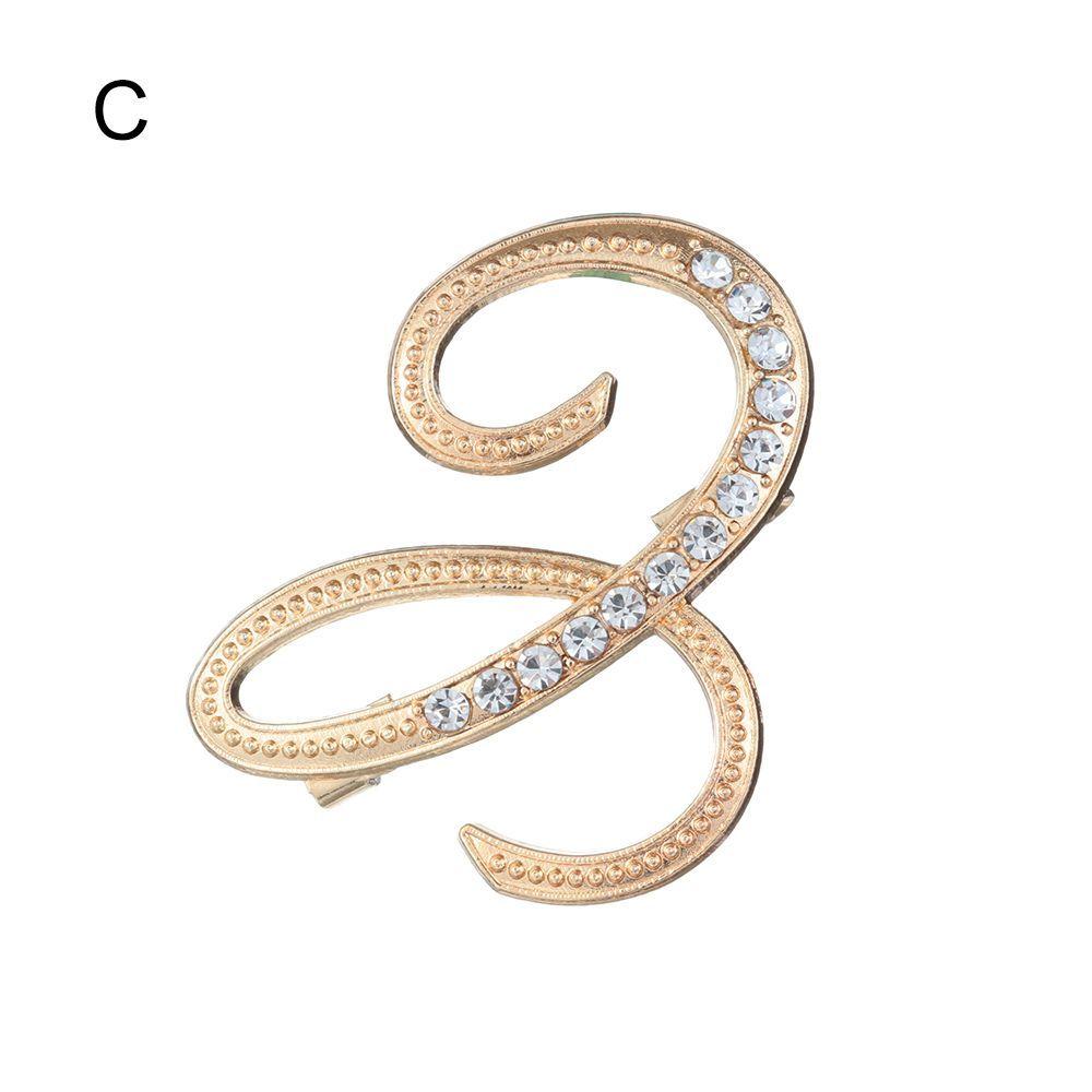 Suit Collar Accessories Rhinestone Clip Crystal Letter Brooch Initial Lapel Pin 26 English Letters Gold C
Suit Collar Accessories Rhinestone Clip Crystal Letter Brooch Initial Lapel Pin 26 English Letters Gold C