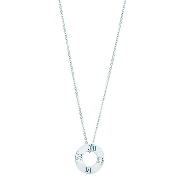 Tiffany & Co. Atlas® Series Roman Numeral Hollow Round Ring 925 Silver Necklace Women necklace Light-Blue 30419375 Box
Tiffany & Co. Atlas® Series Roman Numeral Hollow Round Ring 925 Silver Necklace Women necklace Light-Blue 30419375 Box