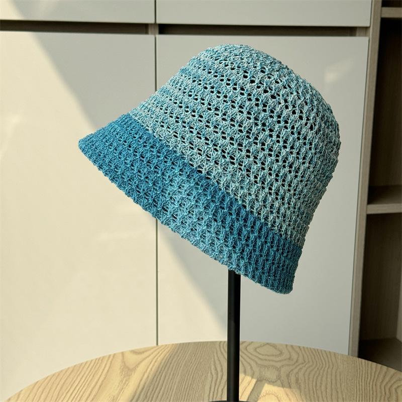 Полая шляпа рыбака женская летняя уличная солнцезащитная шляпа-ведро новая солнцезащитная шляпа one size темно-синий