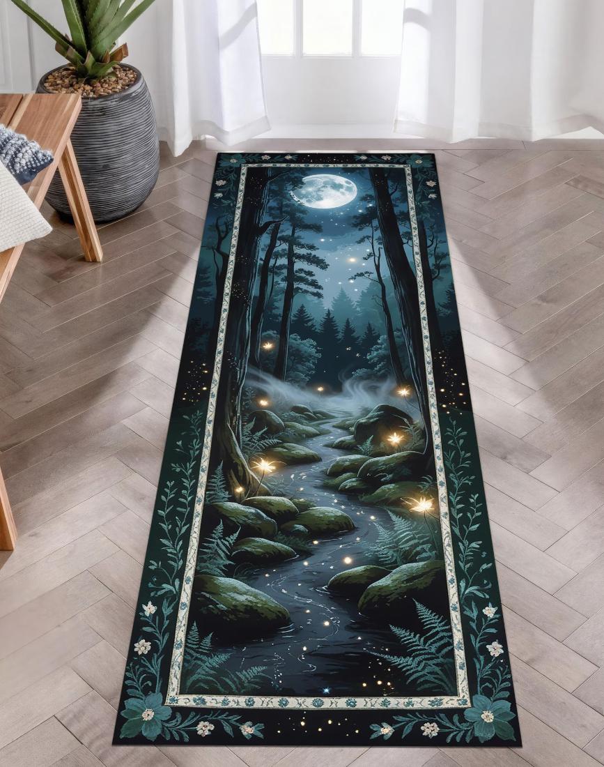 New Arrival Forest Long Runner Rug Fox Glowing Mushroom Canyon Path Dark Green Fantasy Mat Non Slip Living Room Hallway Decor 40x120cm
New Arrival Forest Long Runner Rug Fox Glowing Mushroom Canyon Path Dark Green Fantasy Mat Non Slip Living Room Hallway Decor 40x120cm