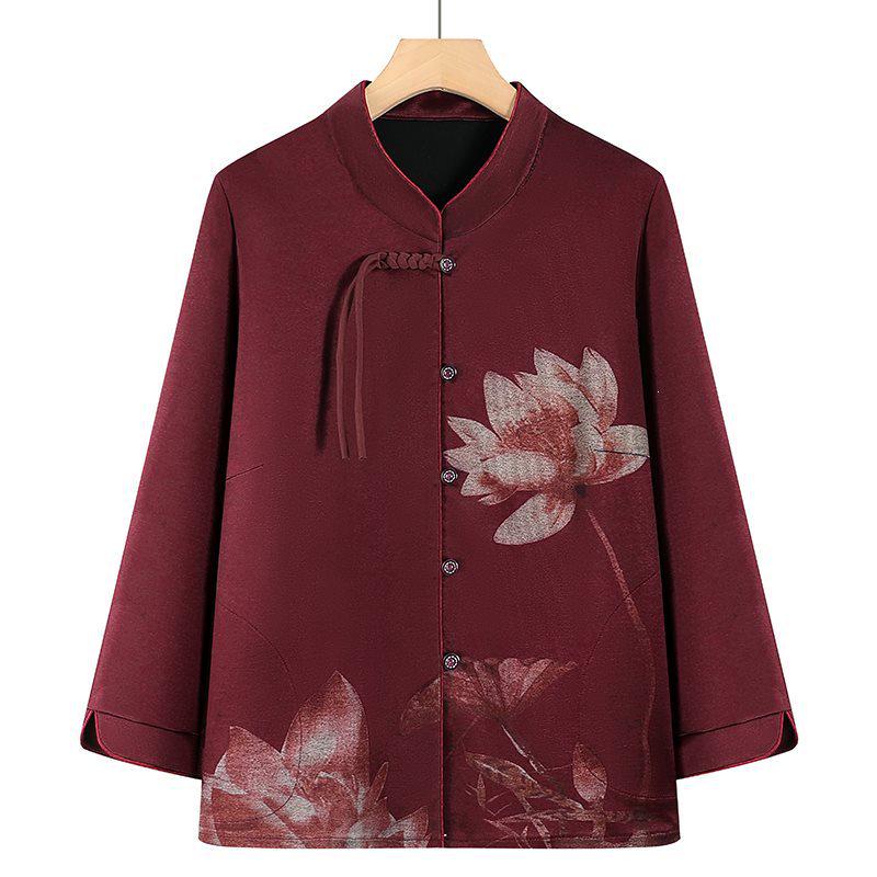 Chinese Style Stand Collar Top - Spring/Autumn Long Sleeve Shirt for Middle-aged & Elderly Women 2XL (suggested 50-57.5 kg)
Chinese Style Stand Collar Top - Spring/Autumn Long Sleeve Shirt for Middle-aged & Elderly Women 2XL (suggested 50-57.5 kg)
