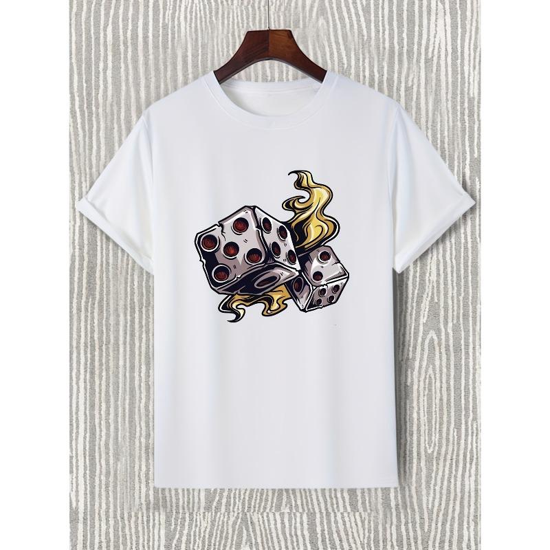 European sizes Men s Casual Dice Graphic Print T-shirt, Trendy Round Neck Tee For Summer S белый
European sizes Men s Casual Dice Graphic Print T-shirt, Trendy Round Neck Tee For Summer S белый