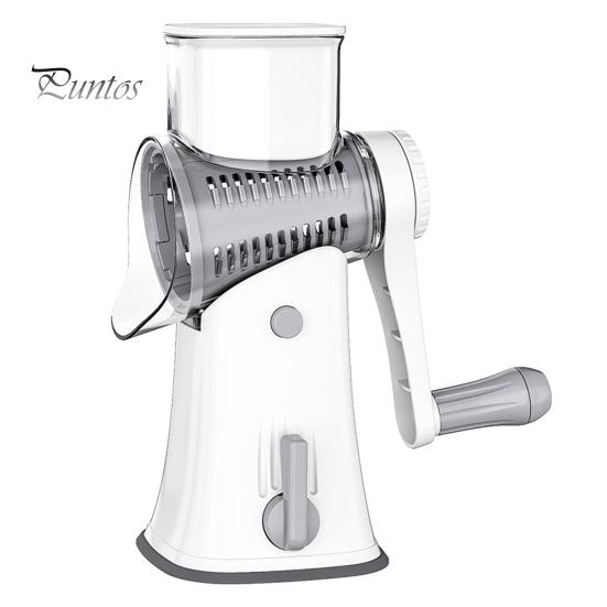 5-в-1 роторная терка для сыра и овощерезка с безопасным присоской Ручная роторная терка Универсальный кухонный гаджет для фруктов, овощей, орехов белый