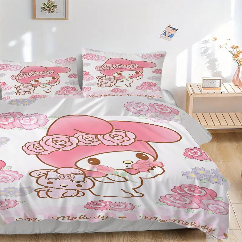 3pcs Pink My Melody s Floral Fantasy Printed Quilt Set - Includes 1 Quilt Cover and 2 Pillowcases, Machine Washable - Suitable for All Seasons.H0 135x200cm
3pcs Pink My Melody s Floral Fantasy Printed Quilt Set - Includes 1 Quilt Cover and 2 Pillowcases, Machine Washable - Suitable for All Seasons.H0 135x200cm