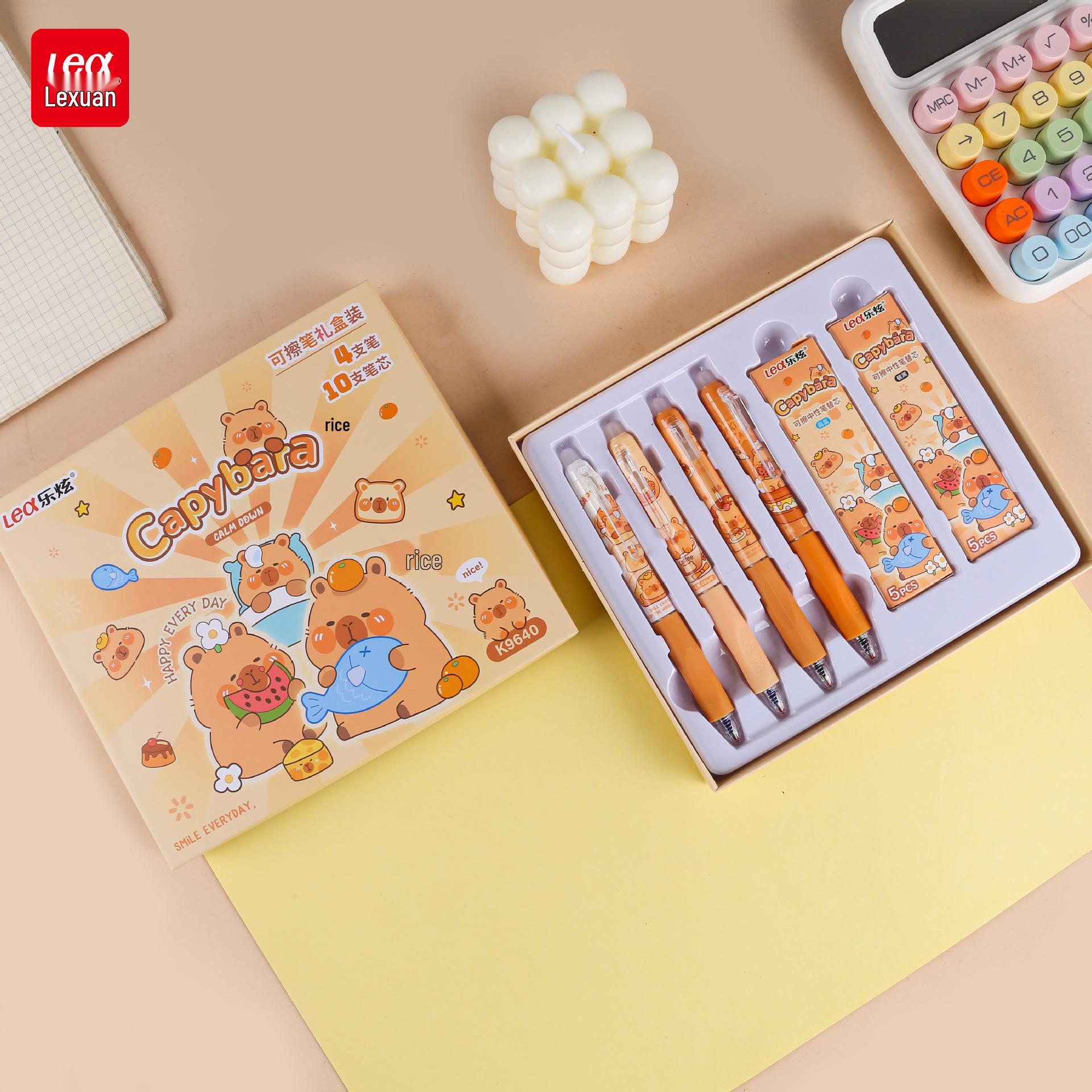 Набор стираемых синих ручек в подарок: 4 мультяшные ручки с кнопкой и 10 стержней 0.5mm Erasable Pen Gift Box
Набор стираемых синих ручек в подарок: 4 мультяшные ручки с кнопкой и 10 стержней 0.5mm Erasable Pen Gift Box