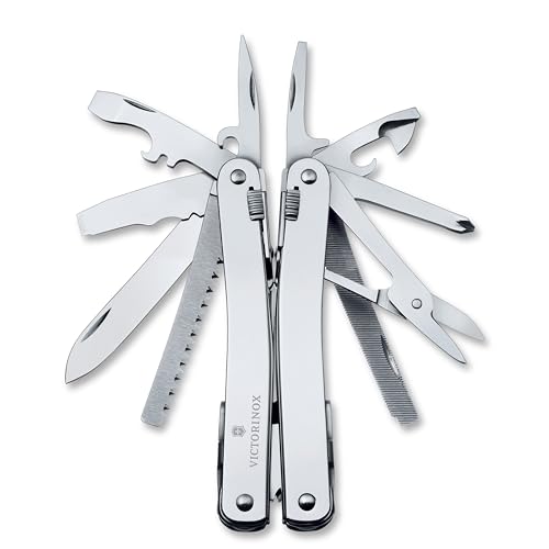 Victorinox Swiss Tool Spirit X Multi Tool, 24 Function Swiss Made with Locking Blade and Long-Nosed Pliers, incl. Leather Case - Silver
Victorinox Swiss Tool Spirit X Multi Tool, 24 Function Swiss Made with Locking Blade and Long-Nosed Pliers, incl. Leather Case - Silver
