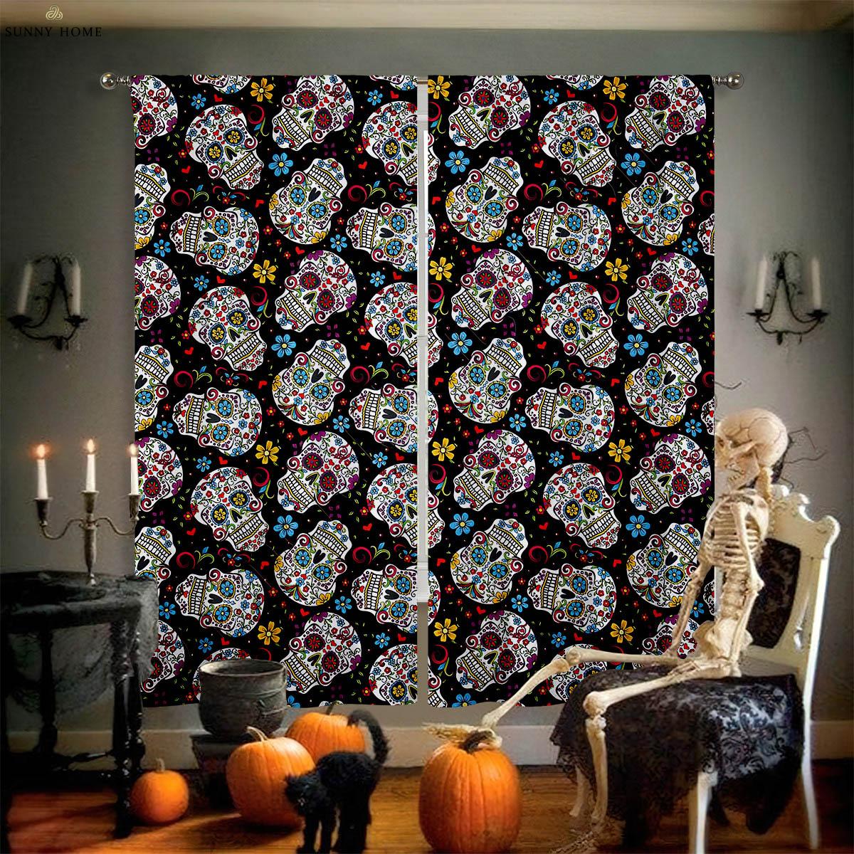 Floral Pattern Skull Design 3D Pattern Print Window Curtains High Quality Black Silk Heat Insulation Light Blocking Window Curtains Bedroom Space W100xH130(CM) folio&Rod pocket
Floral Pattern Skull Design 3D Pattern Print Window Curtains High Quality Black Silk Heat Insulation Light Blocking Window Curtains Bedroom Space W100xH130(CM) folio&Rod pocket