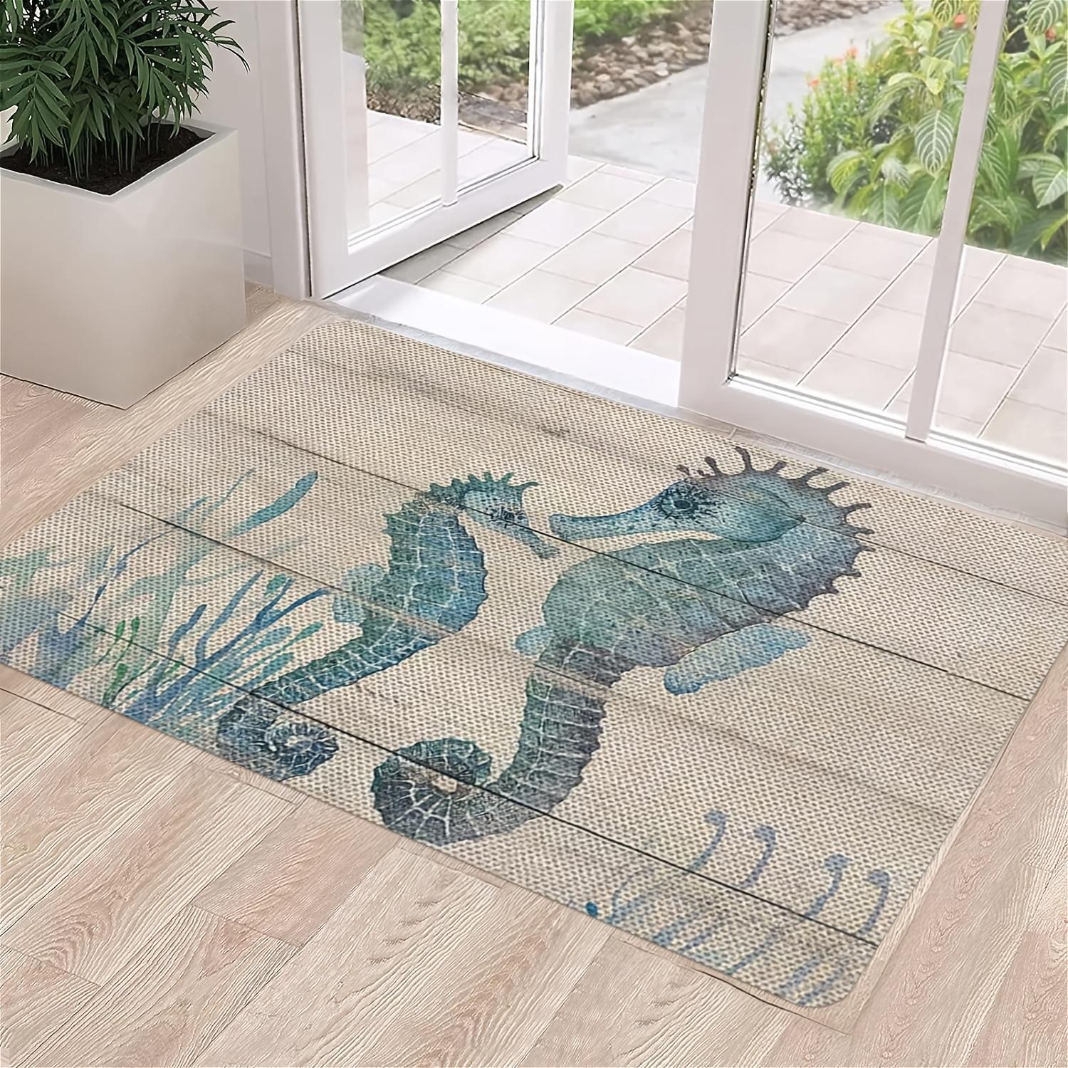 Welcome doormat with seahorse pattern - Machine washable - Suitable for bathroom, living room, bedroom, kitchen, office 40x 60cm
Welcome doormat with seahorse pattern - Machine washable - Suitable for bathroom, living room, bedroom, kitchen, office 40x 60cm
