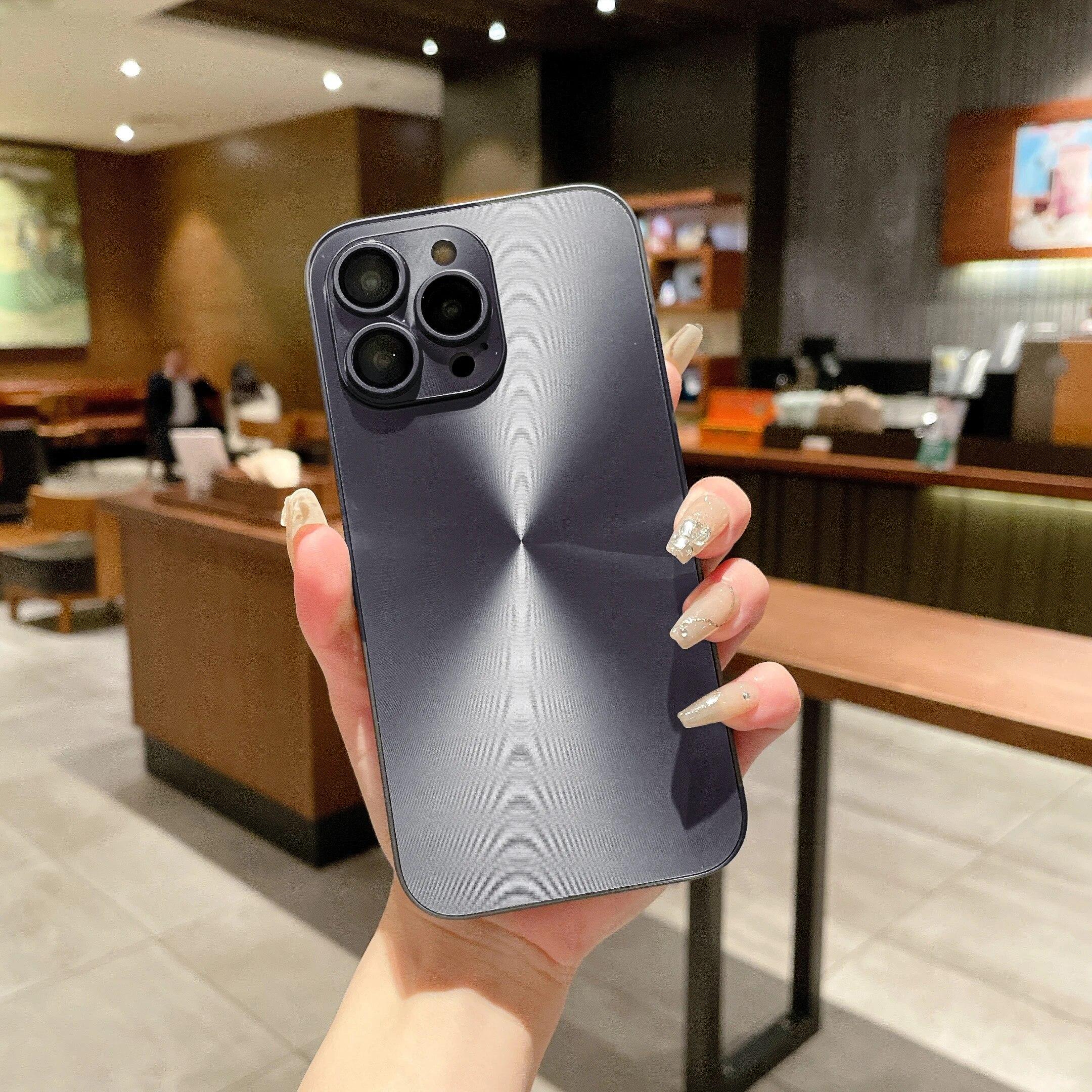 Защитный чехол для лазерных линз для iPhone 15 14 13 12 11 Pro Max, роскошный чехол Laser Aurora, цветной чехол для iPhone 14 Promax For iPhone 14Plus серый