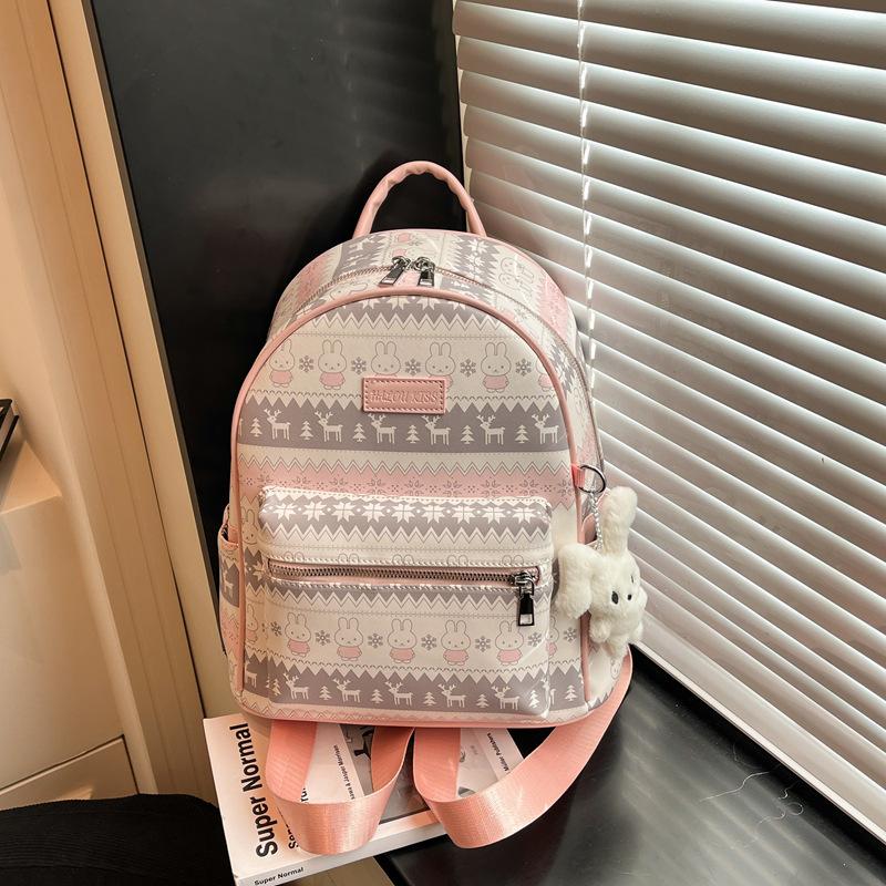 Cute Little Rabbit Double-shoulder Bag, Fashionable Cartoon Schoolbag, Trendy Large-capacity Backpack With pendant рожевий
Cute Little Rabbit Double-shoulder Bag, Fashionable Cartoon Schoolbag, Trendy Large-capacity Backpack With pendant рожевий
