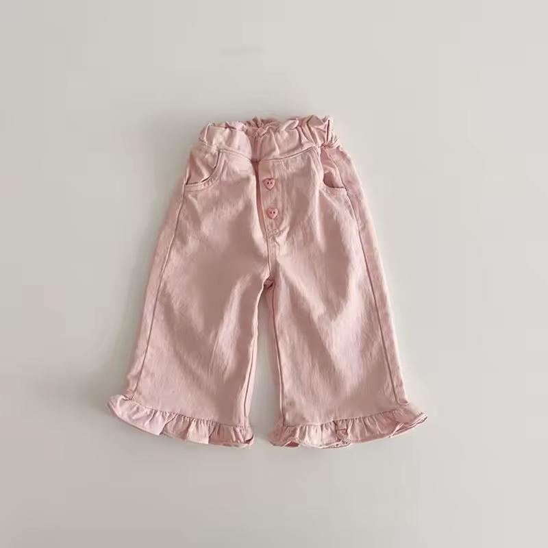 Girls Spring Vintage-Style Ruffled Casual Pants Small To Medium Sizes Solid Color Lace-Trim Wide-Leg Pants 130 рожевий
Girls Spring Vintage-Style Ruffled Casual Pants Small To Medium Sizes Solid Color Lace-Trim Wide-Leg Pants 130 рожевий