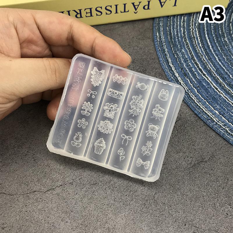 Силиконовая форма для ногтей мультяшная цветок французский стиль украшения для ногтей маникюр DIY дизайн стереоскопическая штамповочная пластина