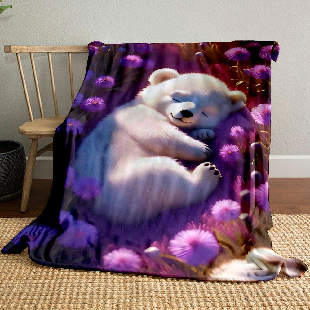 Sleeping Bear Purple Floral Blanket bedroom Blanket for Livingroom Couch lunch break Soft throw for Friend s festival Gift 80cm x 120cm
Sleeping Bear Purple Floral Blanket bedroom Blanket for Livingroom Couch lunch break Soft throw for Friend s festival Gift 80cm x 120cm
